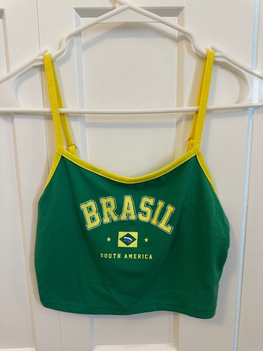 Brasil Green & Yellow Crop Tank Top